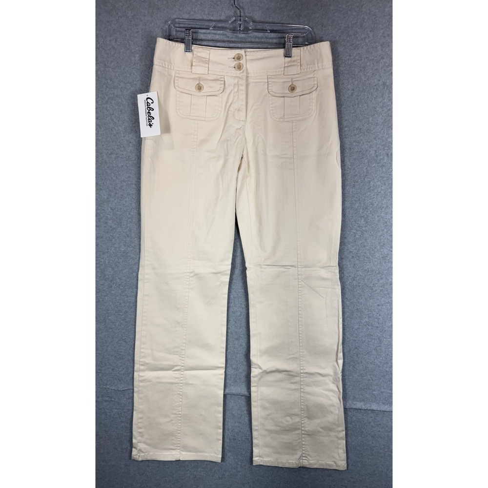 Cabela's‎ Pants Womens 8 Tall Buttermilk Beige Casual Straight Leg Cotton Blend